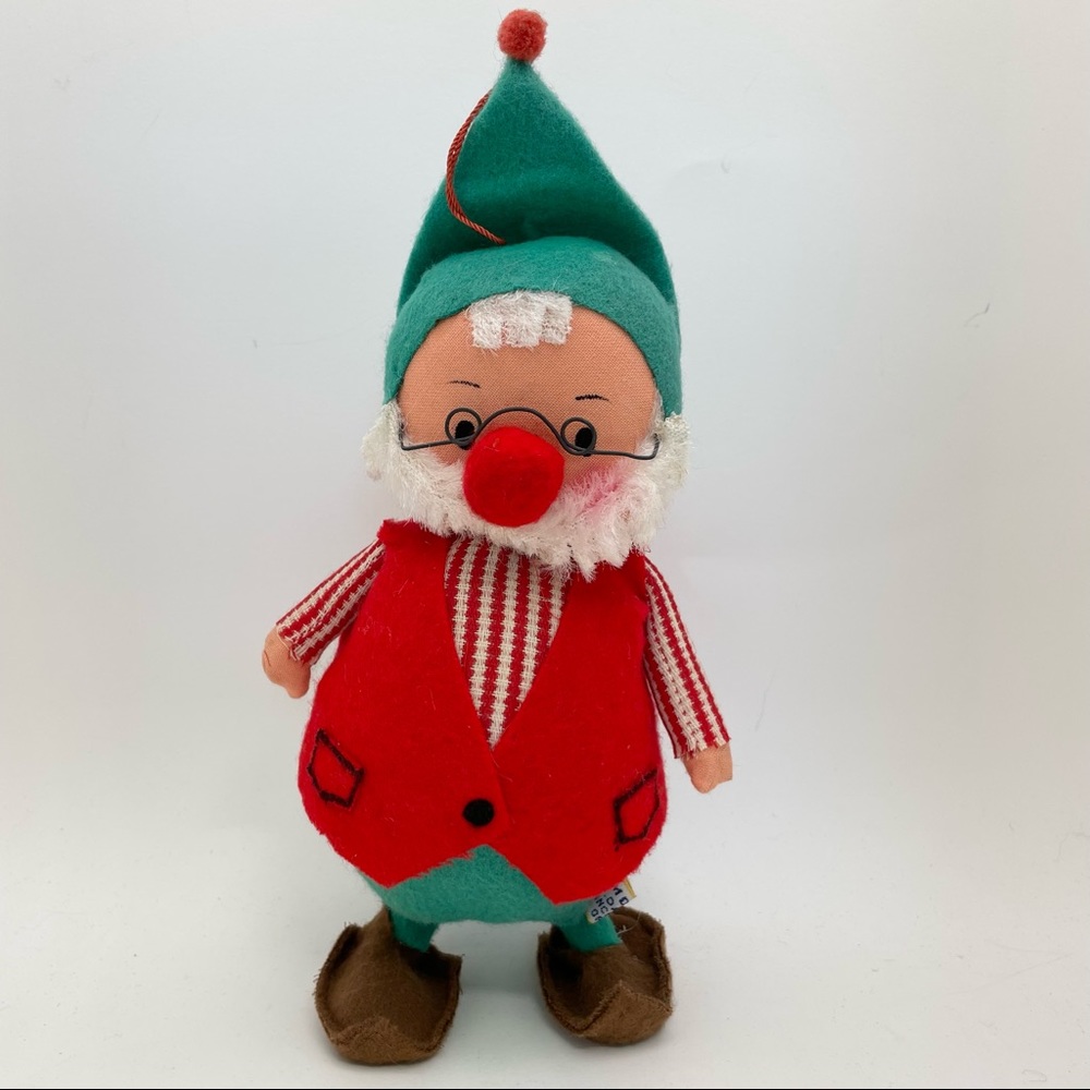 Vintage Dakin Dream Dolls Felt Christmas Santa’s Elf Holiday Ornament Figurine